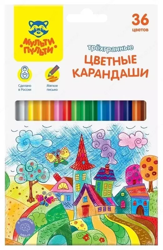 Набор цветных карандашей Мульти-Пульти Невероятные приключения  36 цв  дерево  картонная уп. (Арт. - CP_41056)