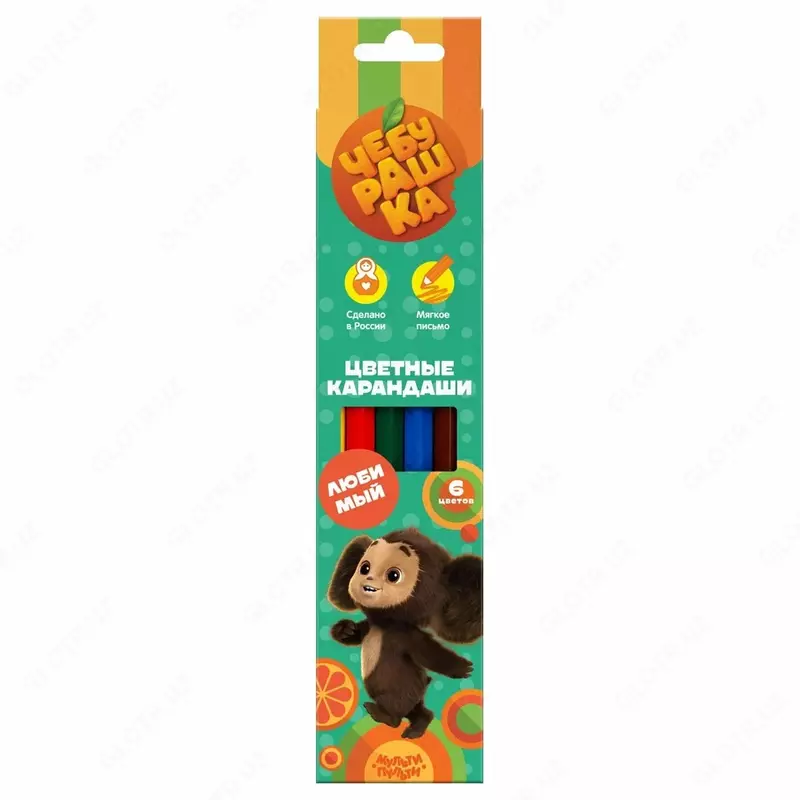Cheburashka  6 tsent  yogoch  karton birliklarning ranglari toplami. (Sanat. - CCHB_52995)