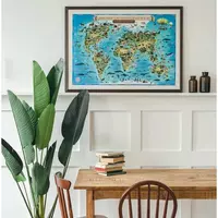   Globen interfaol xaritasi  Yerning osimlik dunyosi  590 x 420 mm  laminatsiya (sanat. - Kn005)