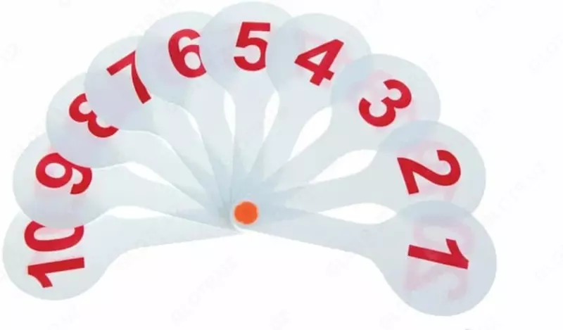 Веер-касса Стамм цифр от 1 до 20  прямой и обратный счет  двусторонний (Арт. - ВК15-1) Белый/красный