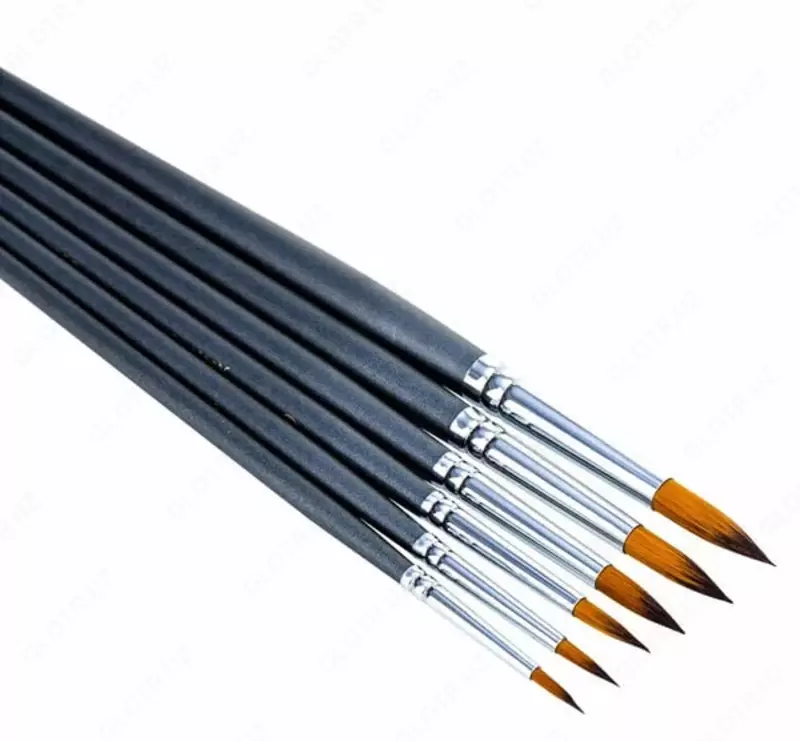 Набор художественных круглых кистей Deli нейлон  6 шт  жесткие (Арт. - 281-2-EC)