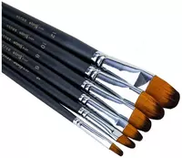  Набор художественных плоских кистей Deli Nuevo  нейлон  6 шт  средней жесткости (Арт. - 73894) - 