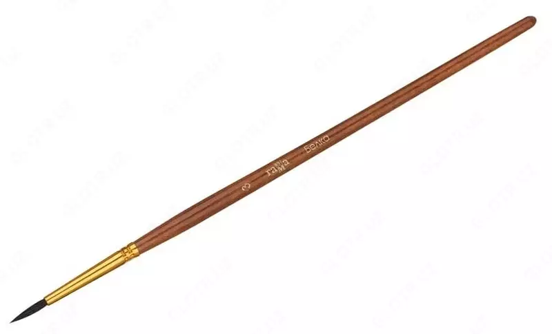 Badiiy dumaloq chotka No 3 Gamma Sincap  yumshoq tuklar 20 mm  yogoch dastasi (Art. - 280618.01.03)