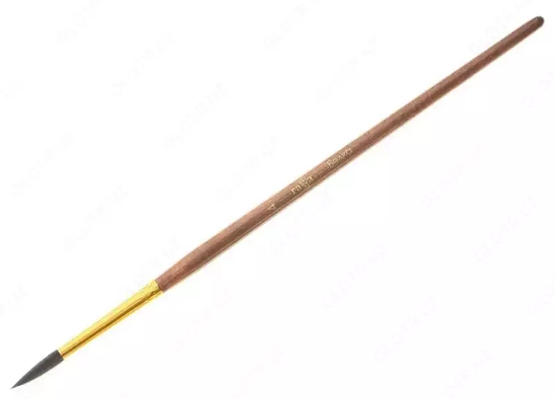 Художественная круглая кисть № 4 Гамма Белка  мягкий ворс 20 мм  ручка дерево (Арт. - 280618.01.04)