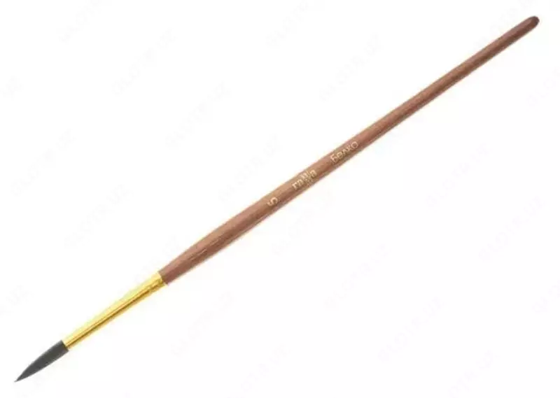 Художественная круглая кисть № 5 Гамма Белка  мягкий ворс 20 мм  ручка дерево (Арт. - 280618.01.05)