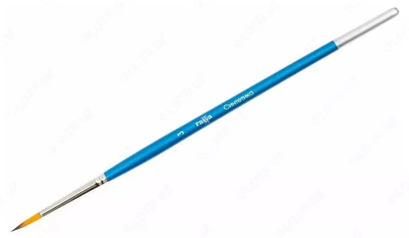 Художественная круглая кисть № 3 Гамма Синтетика  ср.жестк. ворс  ручка дерево (Арт. - 280618.07.03)