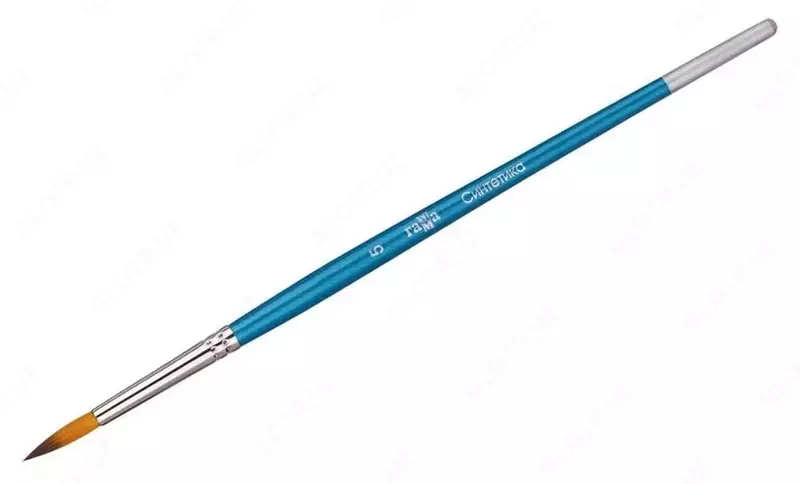 Художественная круглая кисть № 5 Гамма Синтетика  ср.жестк. ворс  ручка дерево (Арт. - 280618.07.05)