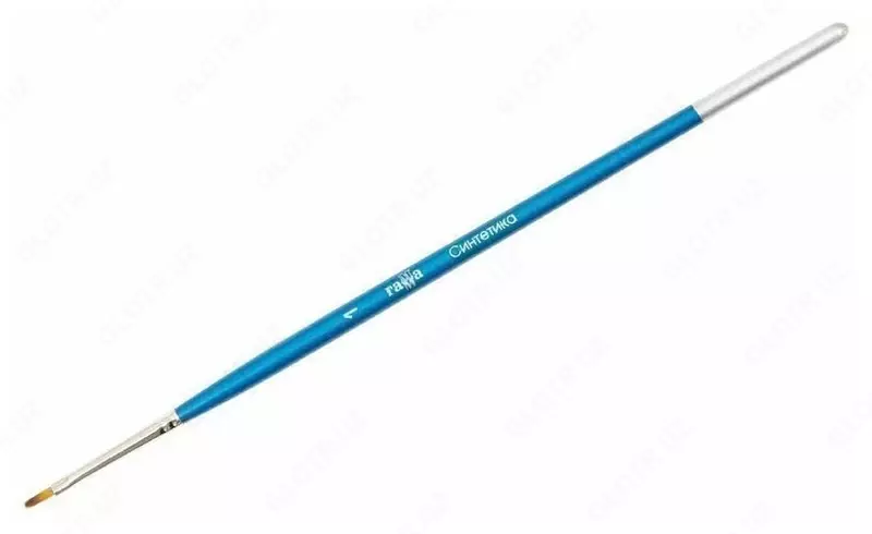 Художественная плоская кисть № 1 Гамма Синтетика  ср.жестк. ворс  ручка дерево (Арт. - 280618.08.01)