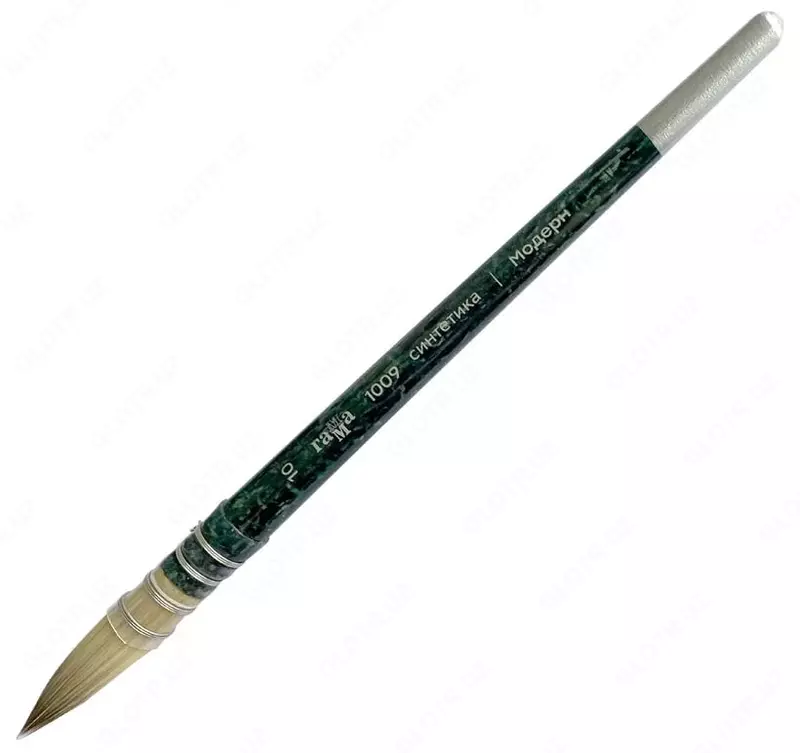 Художественная круглая кисть синтетика № 10 Гамма Модерн  ср. жестк. ворс  ручка дерево (Арт. - 1002010)