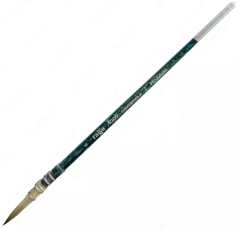 Художественная круглая кисть синтетика № 4 Гамма Модерн  ср. жестк. ворс  ручка дерево (Арт. - 1002004)