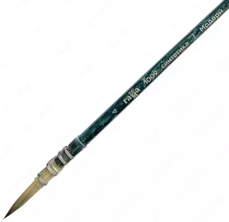  Художественная круглая кисть синтетика № 4 Гамма Модерн  ср. жестк. ворс  ручка дерево (Арт. - 1002004) - 