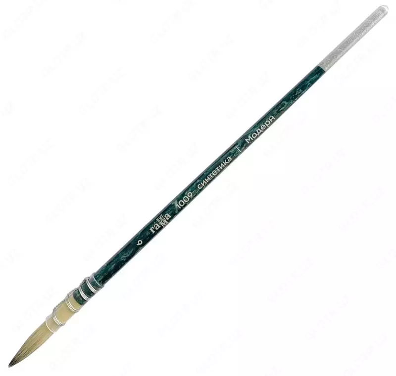 Художественная круглая кисть синтетика № 6 Гамма Модерн  ср. жестк. ворс  ручка дерево (Арт. - 1002006)