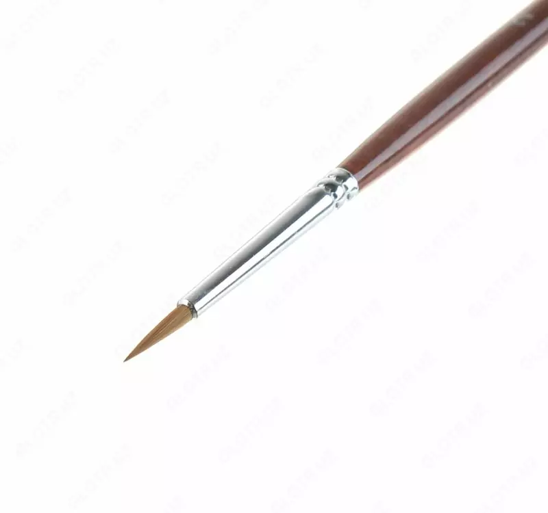  Художественная круглая кисть колонок № 2 Гамма Классика  ср. жестк.  ручка дерево (Арт. - 201002) - 