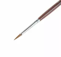  Художественная круглая кисть колонок № 2 Гамма Классика  ср. жестк.  ручка дерево (Арт. - 201002) - 