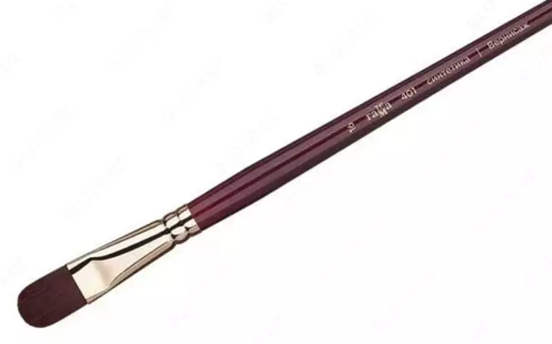  Badiiy tekis-oval sintetik chotka No 16 Gamma Vernisaj  chorshanba. qiyin qoziq  yogoch dastasi (m. - 401016) - 