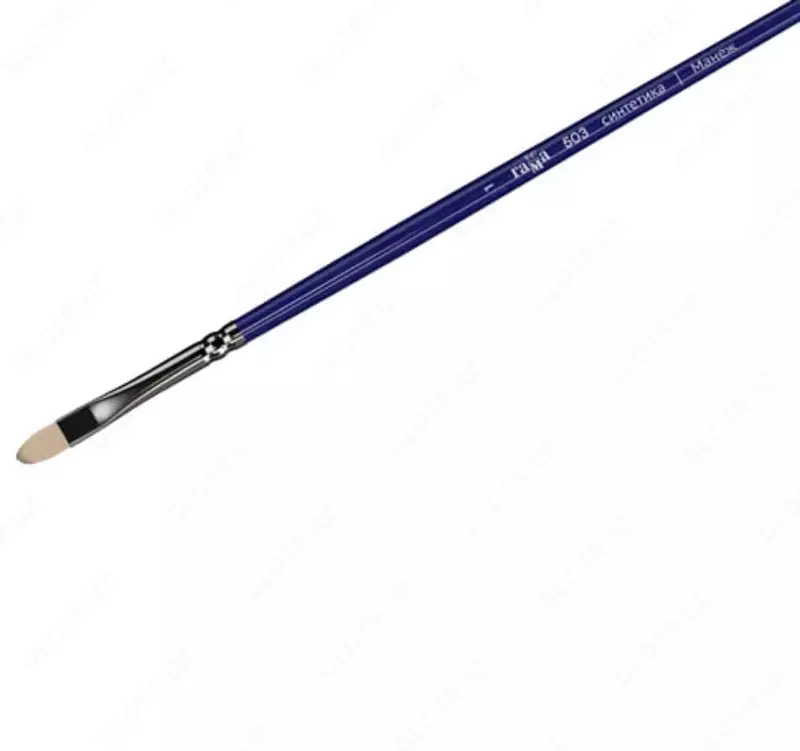  Художественная плоскоовальная кисть синтетика № 1 Гамма Манеж  ср. жестк. ворс  ручка дерево (Арт. - 503001) - 