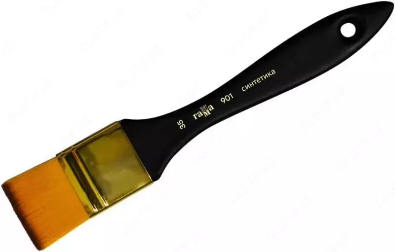 Художественная флейцевая плоская кисть № 35 Гамма  синтетика  ручка дерево (Арт. - 901035)