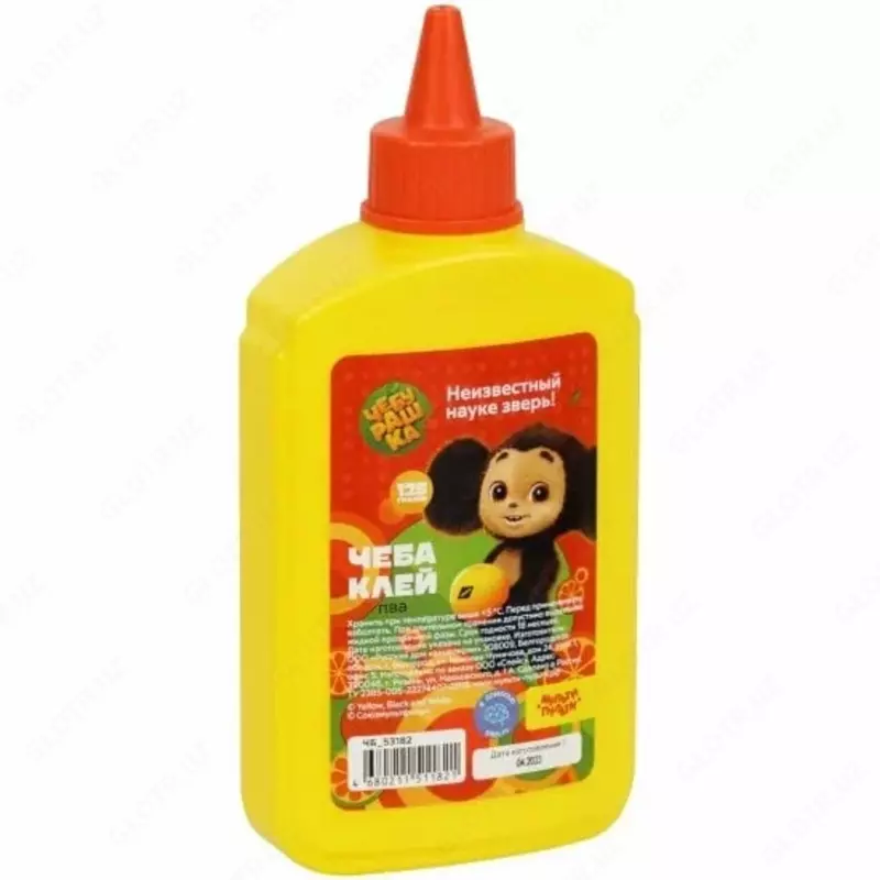 Жидкий канцелярский ПВА клей Мульти-Пульти Чебурашка  125 мл. игольчатый аппликатор (Арт. - ЧБ_53182)