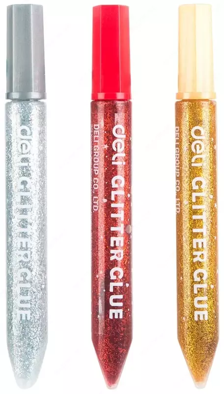 Глиттер гель-клей с блестками Deli Explora  3 цв  аппликатор   блистер (Арт. - 71001-EA)