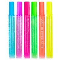 Глиттер гель-клей с блестками Deli Explora  6 неон. цв  аппликатор  блистер (Арт. - 71301-EA)