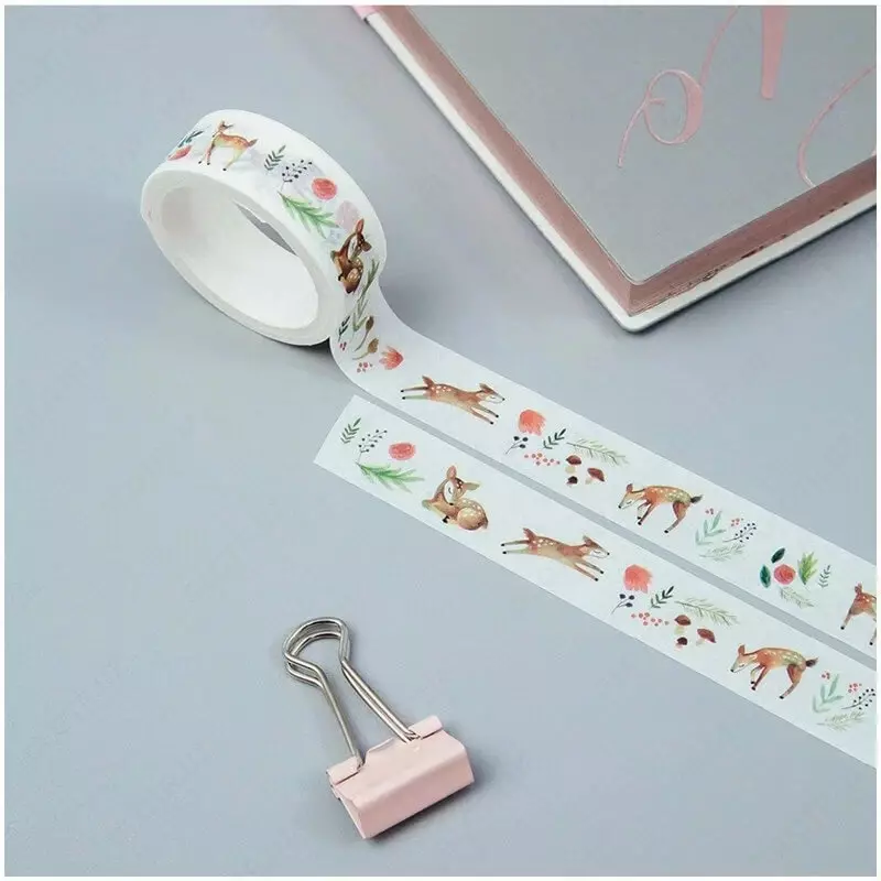   Yillik yopishqoq lenta MESHU Yoqimli kiyik  1 5 sm x 3 m (Art. - MS_36875)