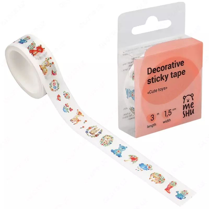 Клейкая лента декоративная MESHU Cute toys 1 5 см х 3 м (Арт. - MS_36881)