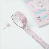   Клейкая лента декоративная MESHU Pink elegance 1 5 см х 3 м (Арт. - MS_36869)