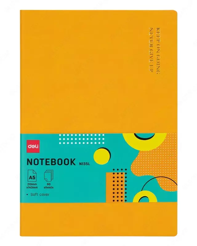 Daftar (qafas) Deli N135G  A5  210 x 143 mm  80 l. (Art. - 135G-N-yoki) Apelsin