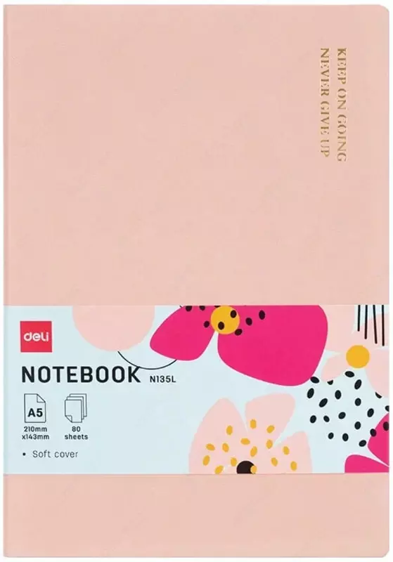 Daftar (qafas) Deli N135G  A5  210 x 143 mm  80 l. (Art. - 135G-N-pk) Pushti