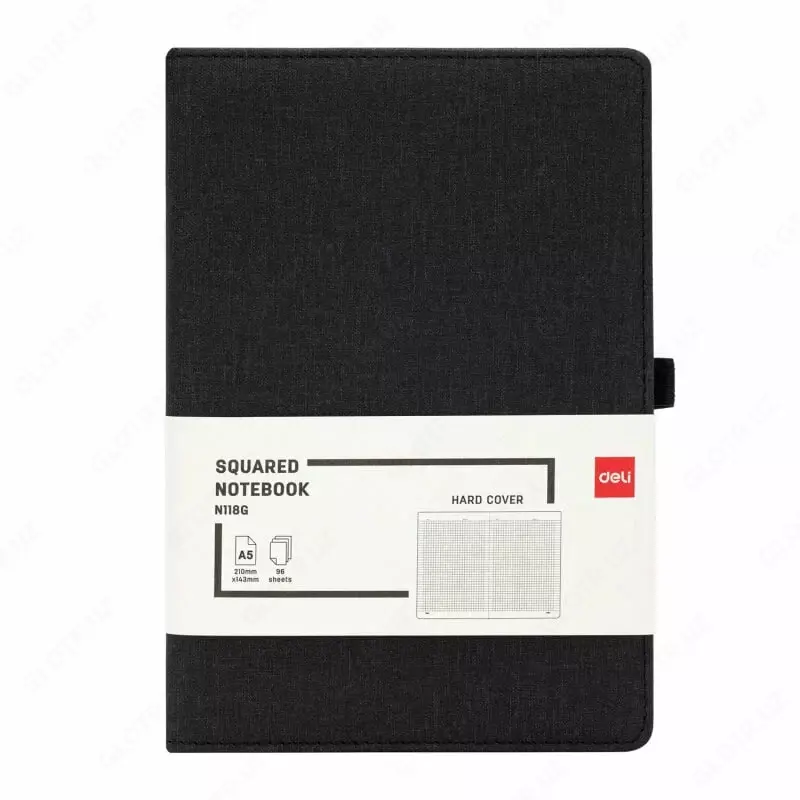 Записная книжка (клетка) Deli N118G  А5  210 х 143 мм  96 л. (Арт. - 118G-N-gr) Серая