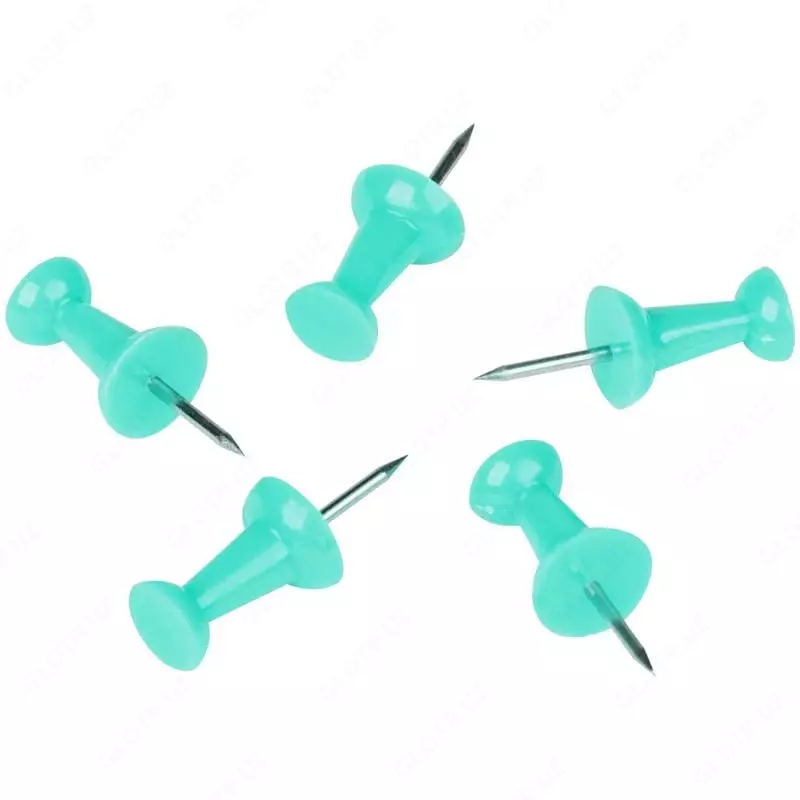  Канцелярские силовые кнопки-гвоздики Berlingo 10 мм  50 шт.  уп. ПВХ (Арт. - PN5030d) Голубые - 