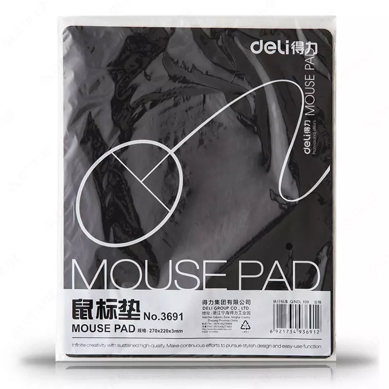  Sichqoncha paneli Deli 270 x 220 x 3 mm  kauchuk. (- 3691-modda) Qora Chakana savdo