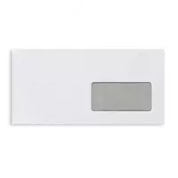 Почтовый бумажный конверт с смотровым окошком ALTA EURO  C65  114 х 229 мм  80г/м2  отрывная лента (Арт. - 1206) Белый