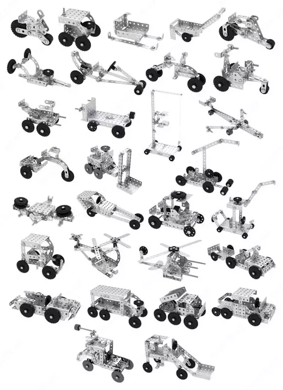  Металлический конструктор №4 Мульти-Пульти Для уроков труда. Транспорт  253 элем. (Арт. - КМ_18715)