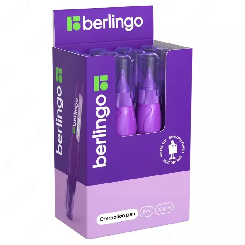  Корректирующий штрих-карандаш Berlingo 8 мл.  металлич. наконечник (Арт. - KR_536) Сиреневый - 