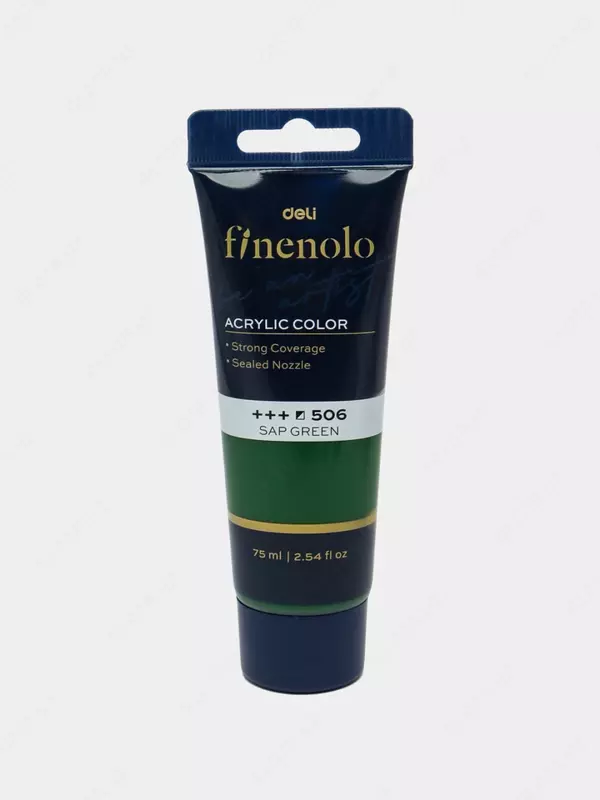 Художественная акриловая краска № 506 Deli Finenolo  75 мл  туба (Арт. - 75-SG-EC) Темно/Зеленая