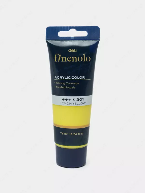 Badiiy akril boyoq № 301 Deli Finenolo  75 ml  kolba (Art. - 75-MY-EC) Limon/sariq