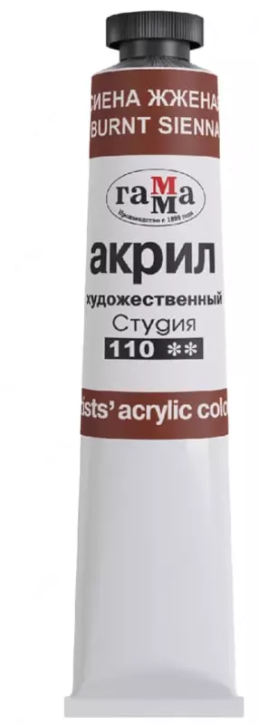 Художественная акриловая краска № 110 Гамма Студия  46 мл  туба (Арт. - 0.40.А046.110) Сиена жженая