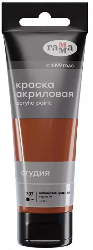 Badiiy akril boyoq № 207 Gamma studiyasi  75 ml  kolba  evro kulon (Art. - 280220207) ingliz qizil