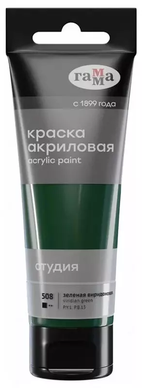 Badiiy akril boyoq № 508 Gamma studiyasi  75 ml  kolba  evro suspenziya (Art. - 280220508) Yashil viridon