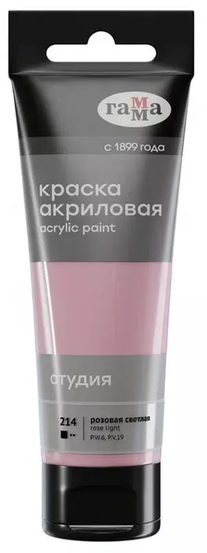 Badiiy akril boyoq № 214 Gamma studiyasi  75 ml  kolba  evro kulon (Art. - 280220214) Ochiq pushti