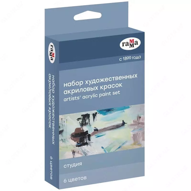   Декоративные акриловые краски Гамма Студия  туба  18мл  6 цв.  карт. уп.  европодвес (Арт. - 181020213)