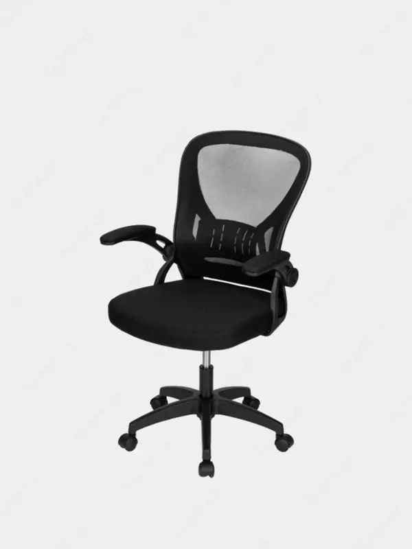  Офисное кресло Deli сетчатая спинка  регулируемые подлокотники  нагрузка 120 кг (Арт. - 4504) Черное - 