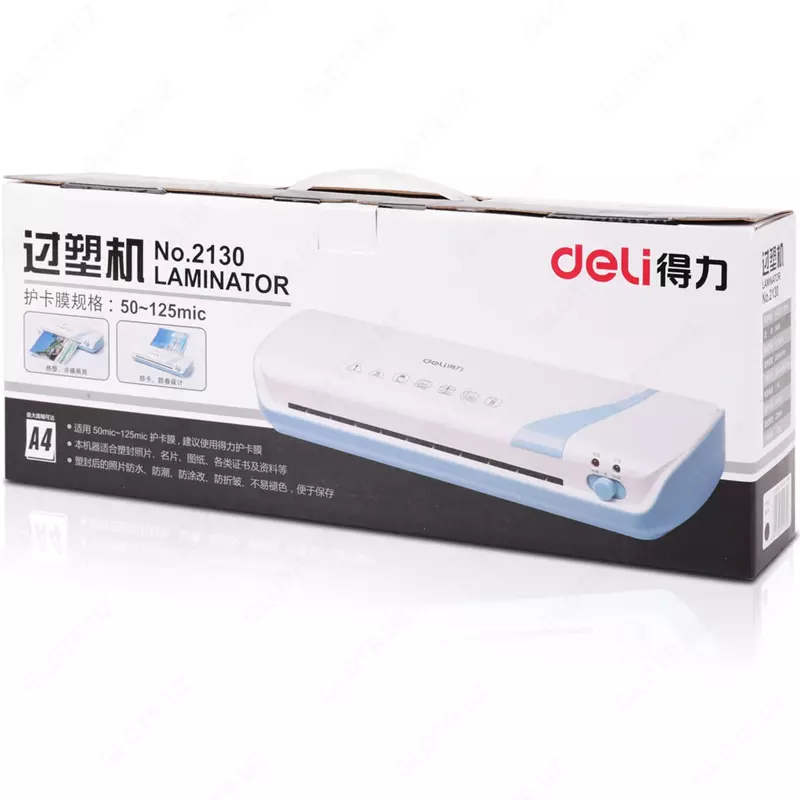  Partiyali laminator DELI A4 formati  23 sm/min (m. - 2130) Oq/qora Chakana savdo