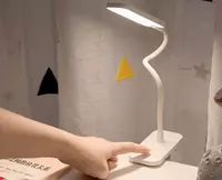   Настольная LED лампа DELI 122 х 55 х 425 мм  прищепка  гибкая ножка (Арт. - 17858) Белая