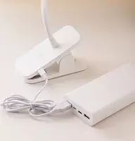  Настольная LED лампа DELI 122 х 55 х 425 мм  прищепка  гибкая ножка (Арт. - 17858) Белая Только в розницу