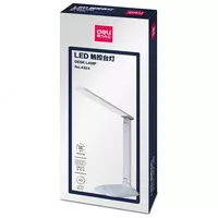  Настольная LED лампа DELI  снсорный вкл.  8W  18 х 40 х 43 см (Арт. - 4324) Белая Только в розницу