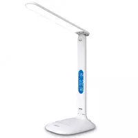  Настольная LED лампа DELI  снсорный вкл.  часы  8W  18 х 40 х 43 см (Арт. - 4325) Белая - 