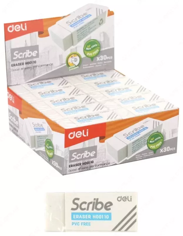   Корректирующий ластик Deli Scribe  42 х 17 х 10 мм  инд. уп. (Арт. - 00110-EH) Белый