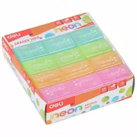   Tuzatish ochirgichi Deli Neon  39 x 27 x 12 mm  karta. paket (Art. - 01000-EH) Neon assortimenti